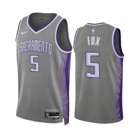 Dres Sacramento Kings Deaaron Fox 5 Nike 2022-23 City Edition Sivo Swingman